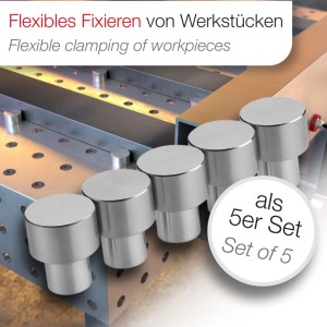 SOTECH 5er Set Anschlagbolzen Durchmesser 25 16 x 15 mm Edelstahl SS304 Für Schweißtische Lochplatten mit Loch-Durchmesser Von 16 mm