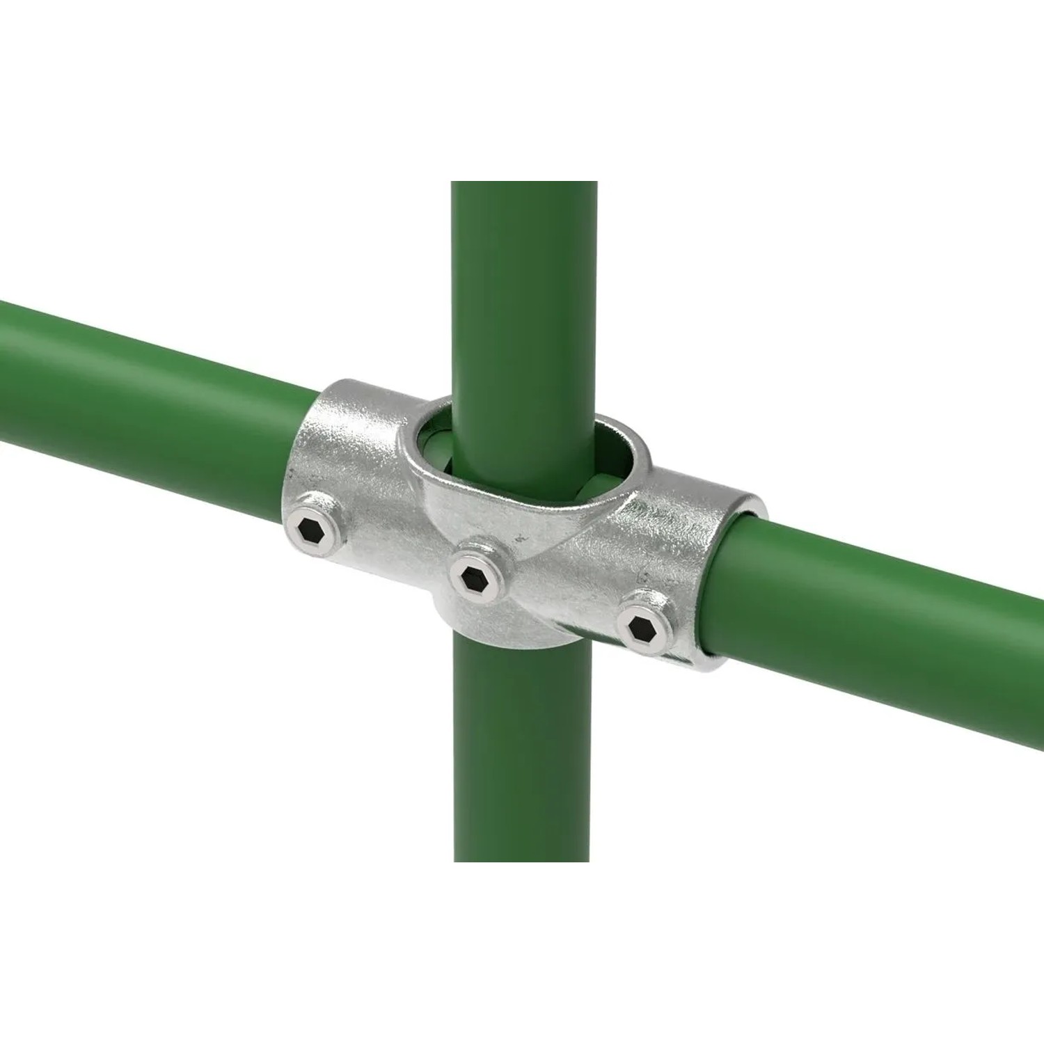 FeNau Rohrverbinder Kreuzstück Verstellbar 0-11 Grad Ø 42,4 mm 1 1/4 Zoll Temperguss Verzinkt 156C42