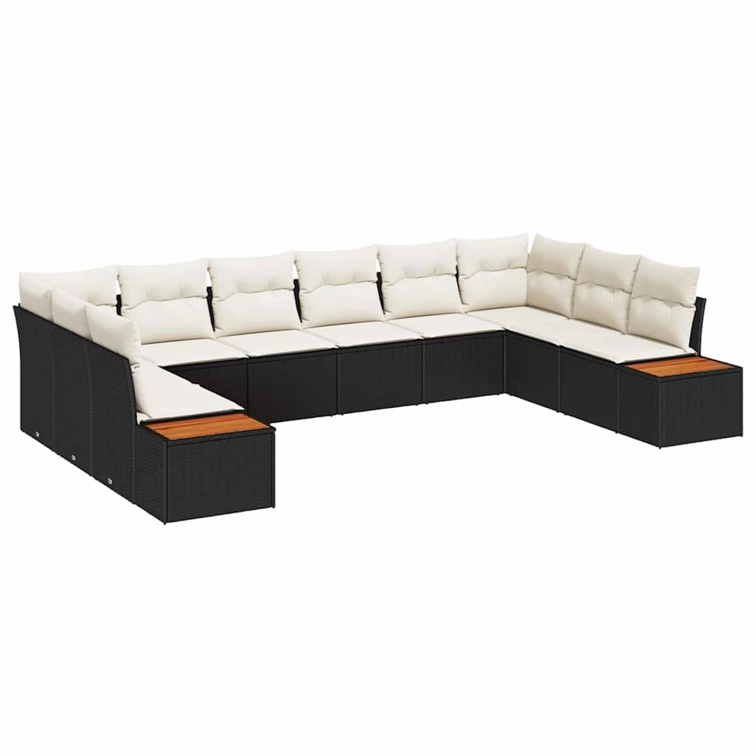 vidaXL Garten-Sofa-Set mit Kissen 10-Tlg Schwarz Poly Rattan 3348173 günstig online kaufen