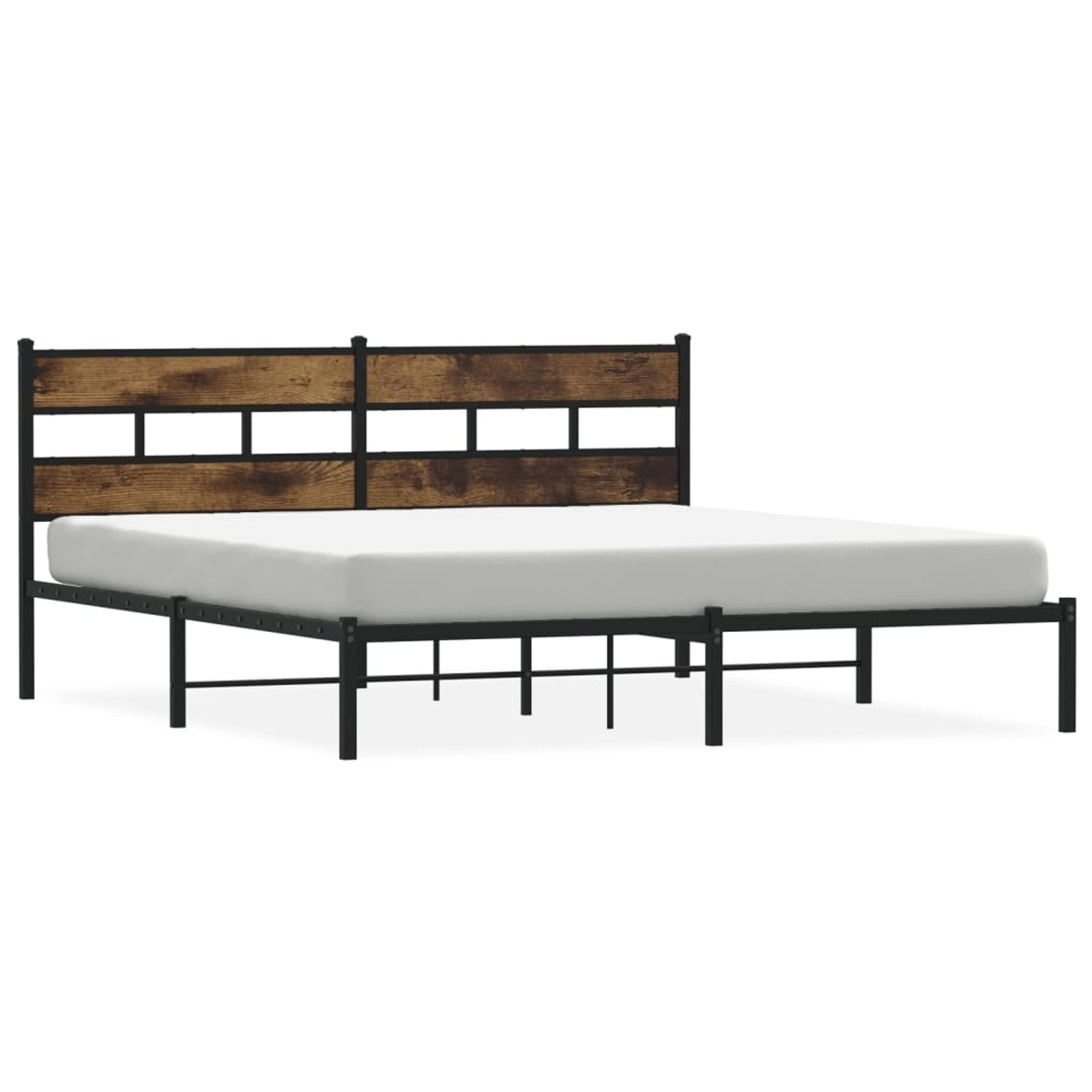 vidaXL Metallbett ohne Matratze Räuchereiche 180x200 cm 4017057 günstig online kaufen