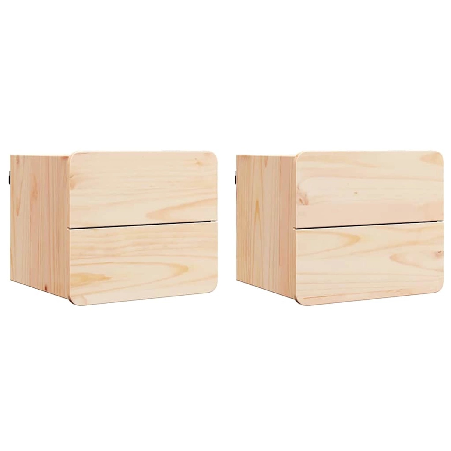 vidaXL Nachttisch 2 Stk Braun 39 x 34 x 33 cm Kiefer Massivholz 873506 günstig online kaufen