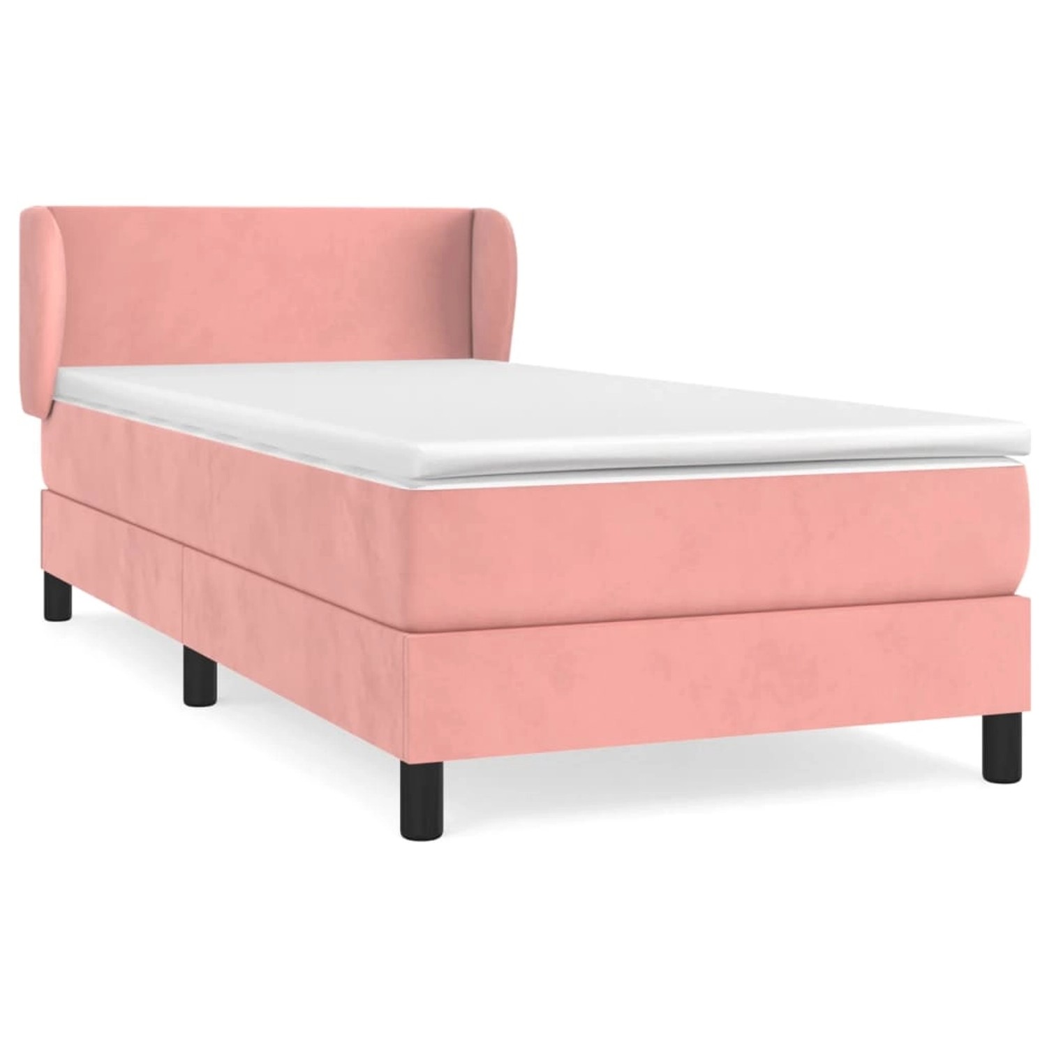 vidaXL Boxspringbett mit Matratze Rosa 100x200 cm Samt1388711 günstig online kaufen