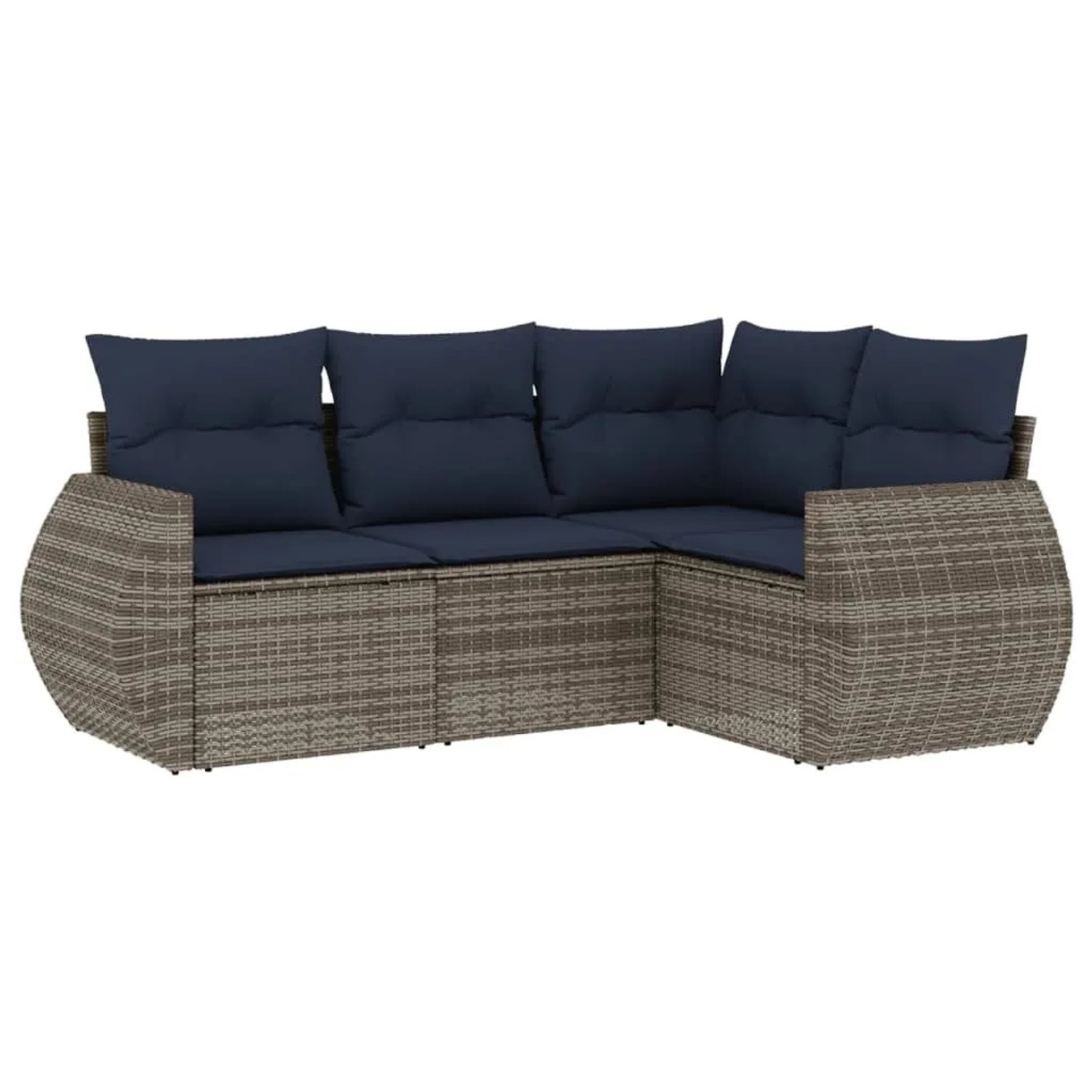 vidaXL 4-Tlg Gartensofa-Set mit Kissen Grau Polyrattan 3221310 günstig online kaufen