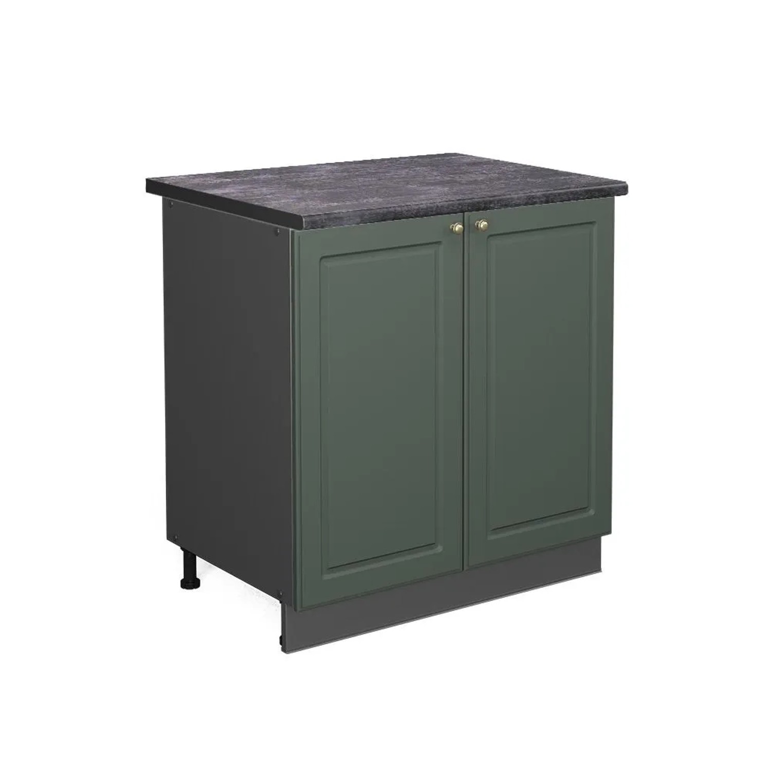 Vicco Küchenunterschrank Fame-Line Grün-Gold Landhaus/Anthrazit 80 x 82 Arbeitsplatte Anthrazit