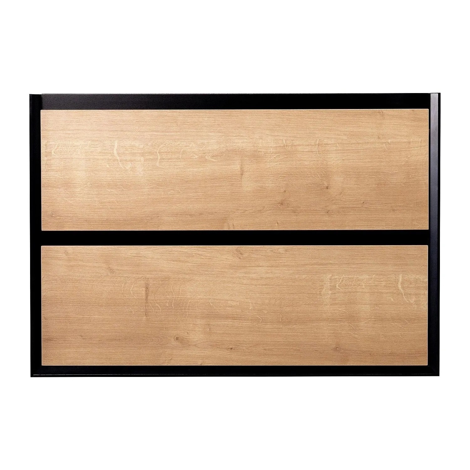 Vente-unique Waschbeckenunterschrank Lannick Schwarz  Naturfarben Hell 80 cm