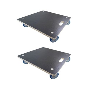 PROREGAL Profi Transportroller Mit 4 Rollen HxBxT 15x58x58cm Traglast 300kg Siebdruck Holzplatte Schwarz 2 Stück Möbelhund Rollbrett