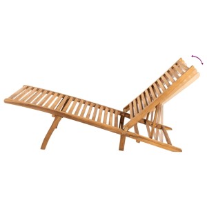 Verstellbare vidaXL Sonnenliege aus Teakholz, ideal für Garten und Terrasse.