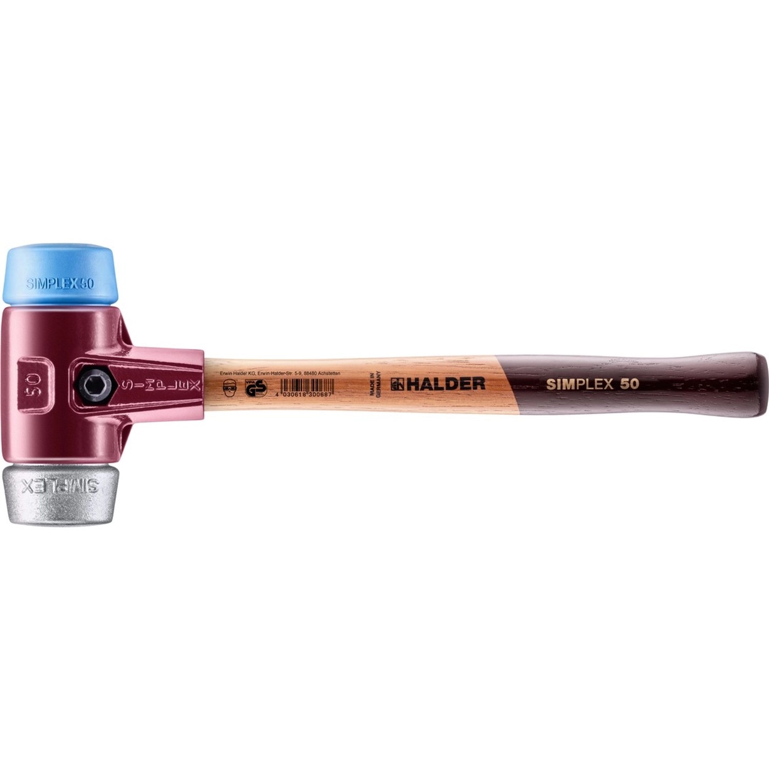 Halder Simplex Schonhammer Ø 50 mm TPE-soft Blau   Weichmetall mit Tempergu günstig online kaufen