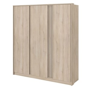 Parisot Kleiderschrank in Eiche Japanisch Drehtürenschrank 3-Türig 185 x 203 cm Escale6