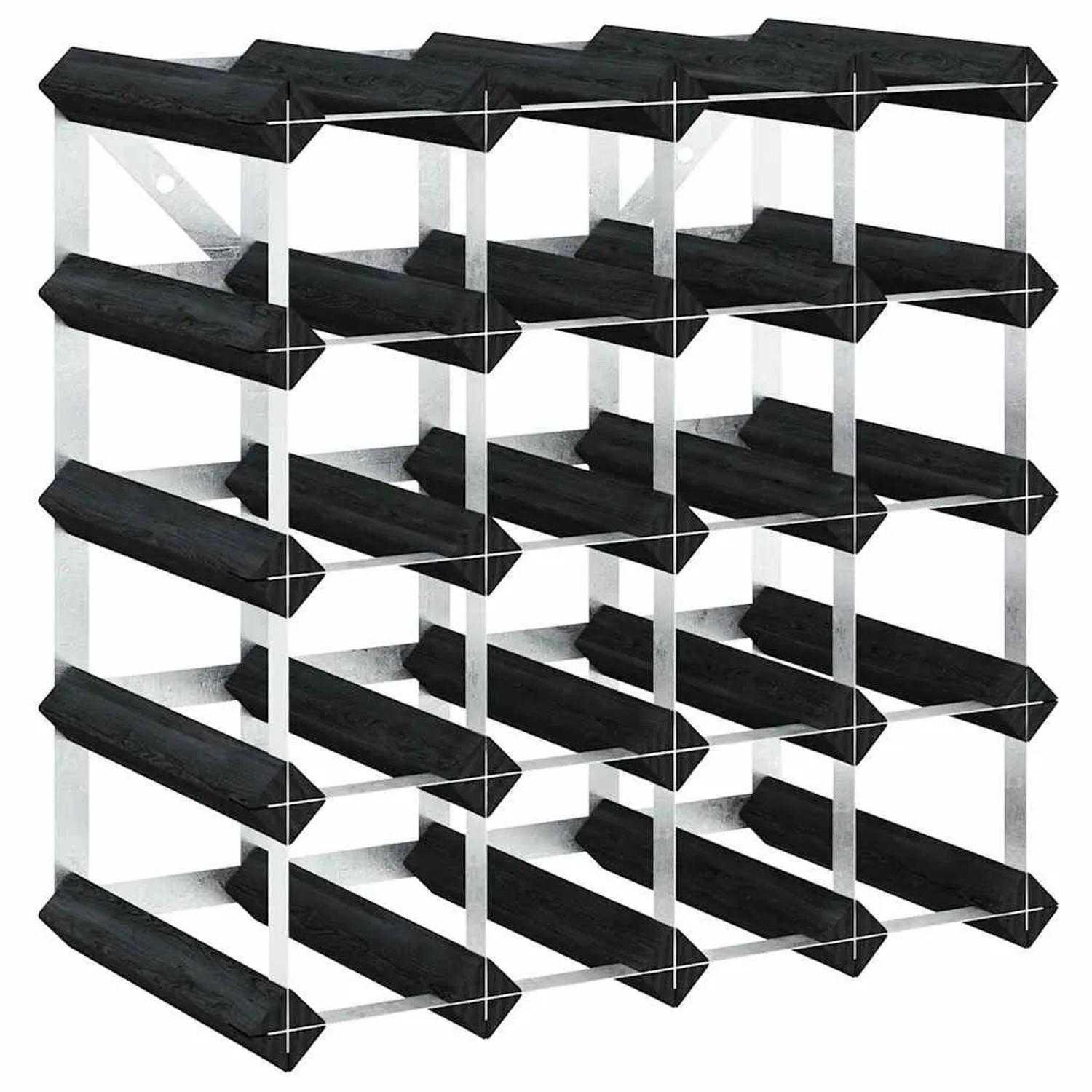 vidaXL Weinregal für 20 Flaschen Schwarz Massivholz Kiefer 325914