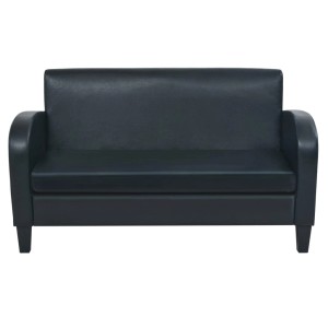 Schwarzes 2-Sitzer Sofa aus Kunstleder von vidaXL. Klassisches Design für Wohnzimmer und mehr.