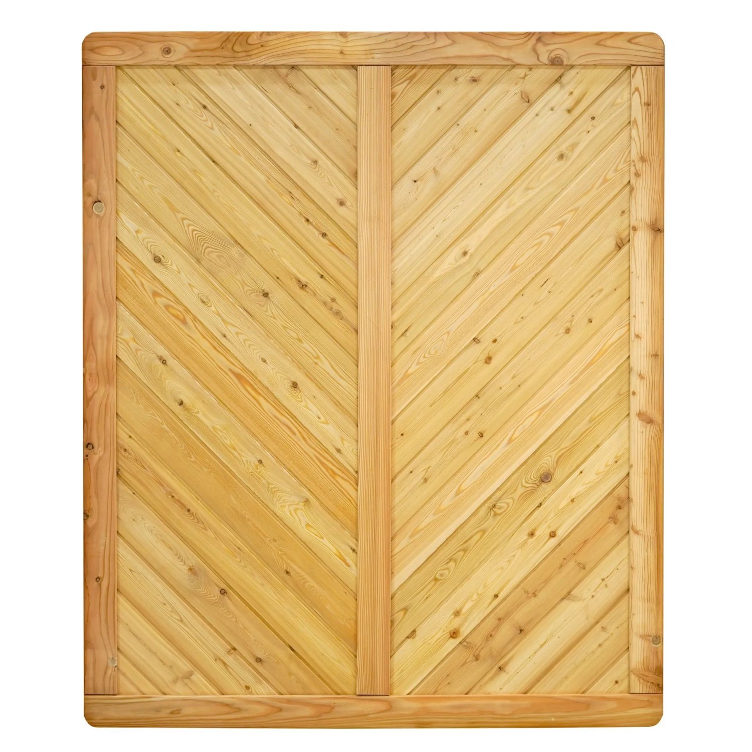 GartenLand Massivzaun NIZZA Gerade 150x180 cm Holzzaun Lärche PEFC Massiver Rahmen 44x88 mm Sehr Stabil