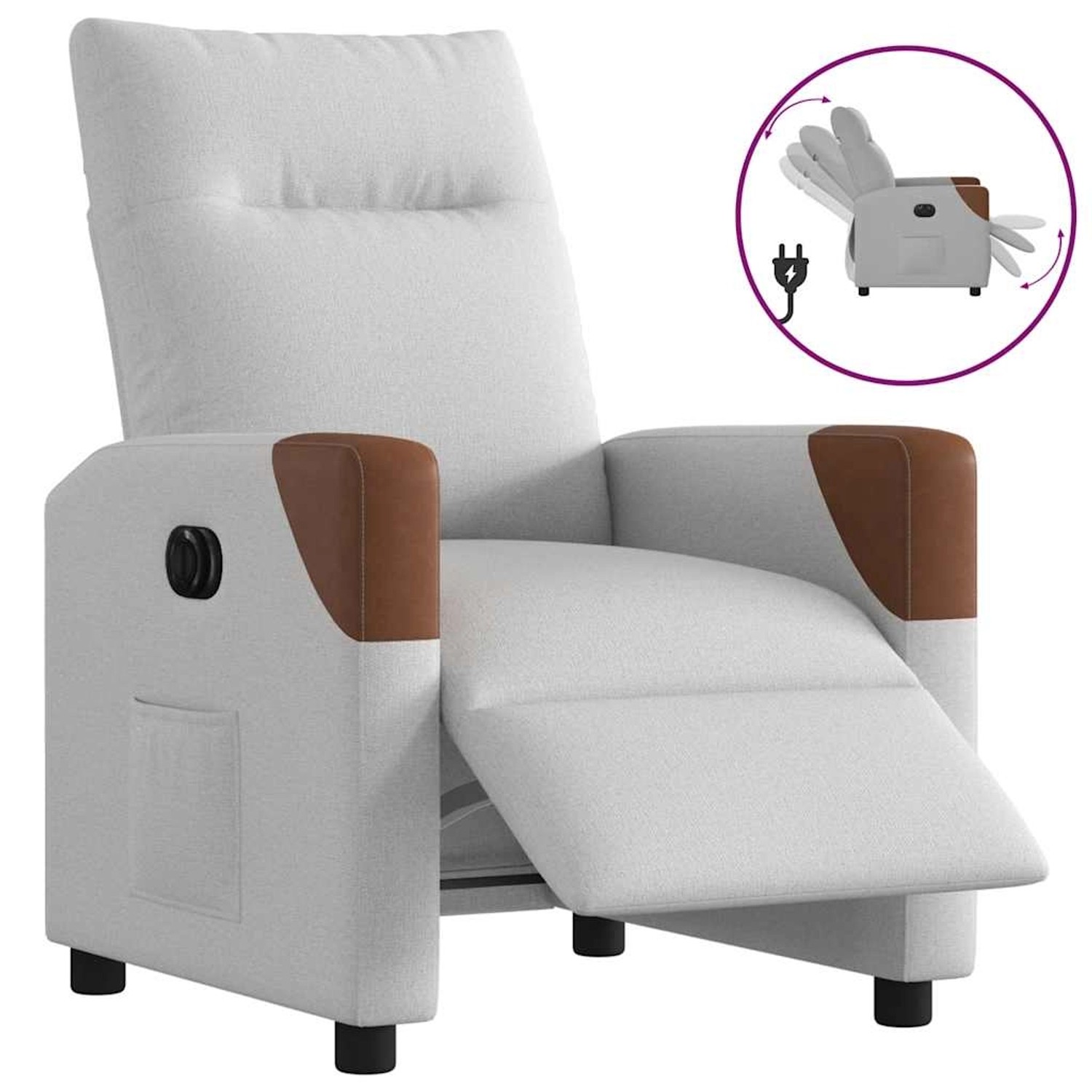 vidaXL Relaxsessel Elektrisch Wolkengrau Stoff 3323989 günstig online kaufen