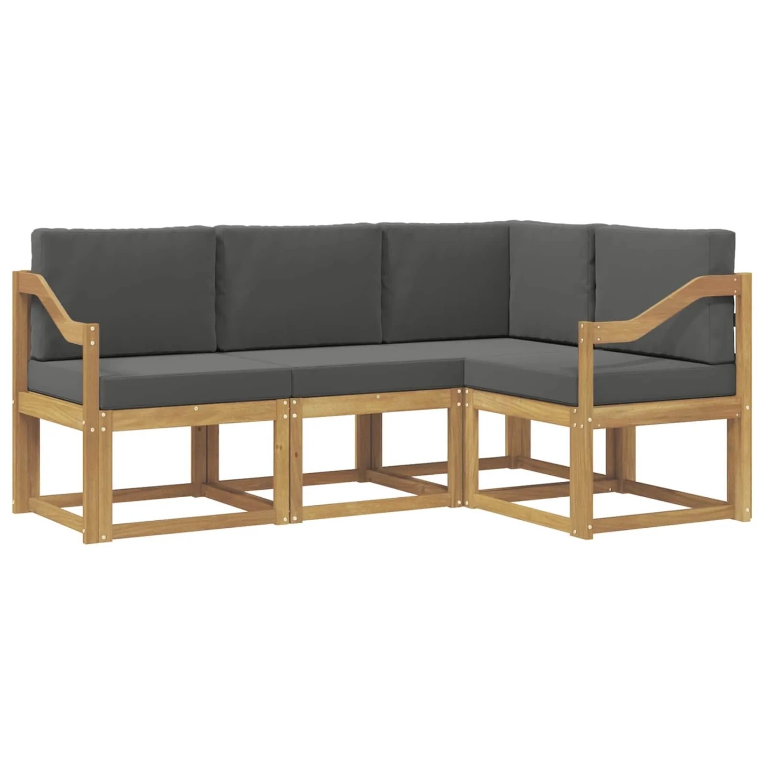 vidaXL Outdoor-Sofagarnitur mit Kissen 4-Tlg Weiß und Anthrazit 3387576