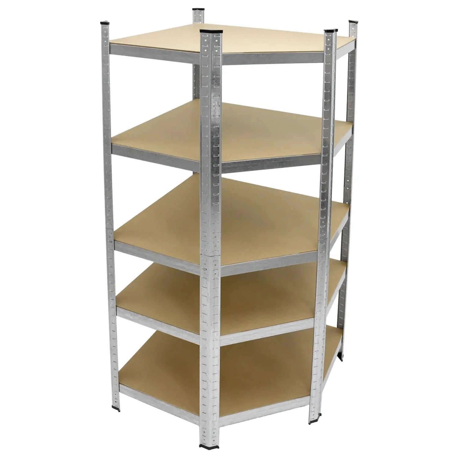Eckregal Werkstattregal mit 5 MDF-Platten, 180x70x40 cm, bis 750 kg Traglast.