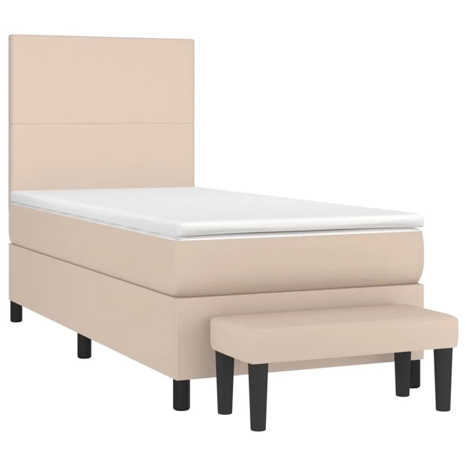 vidaXL Boxspringbett mit Matratze Cappuccino-Braun 90x200cm Kunstleder 3137 günstig online kaufen