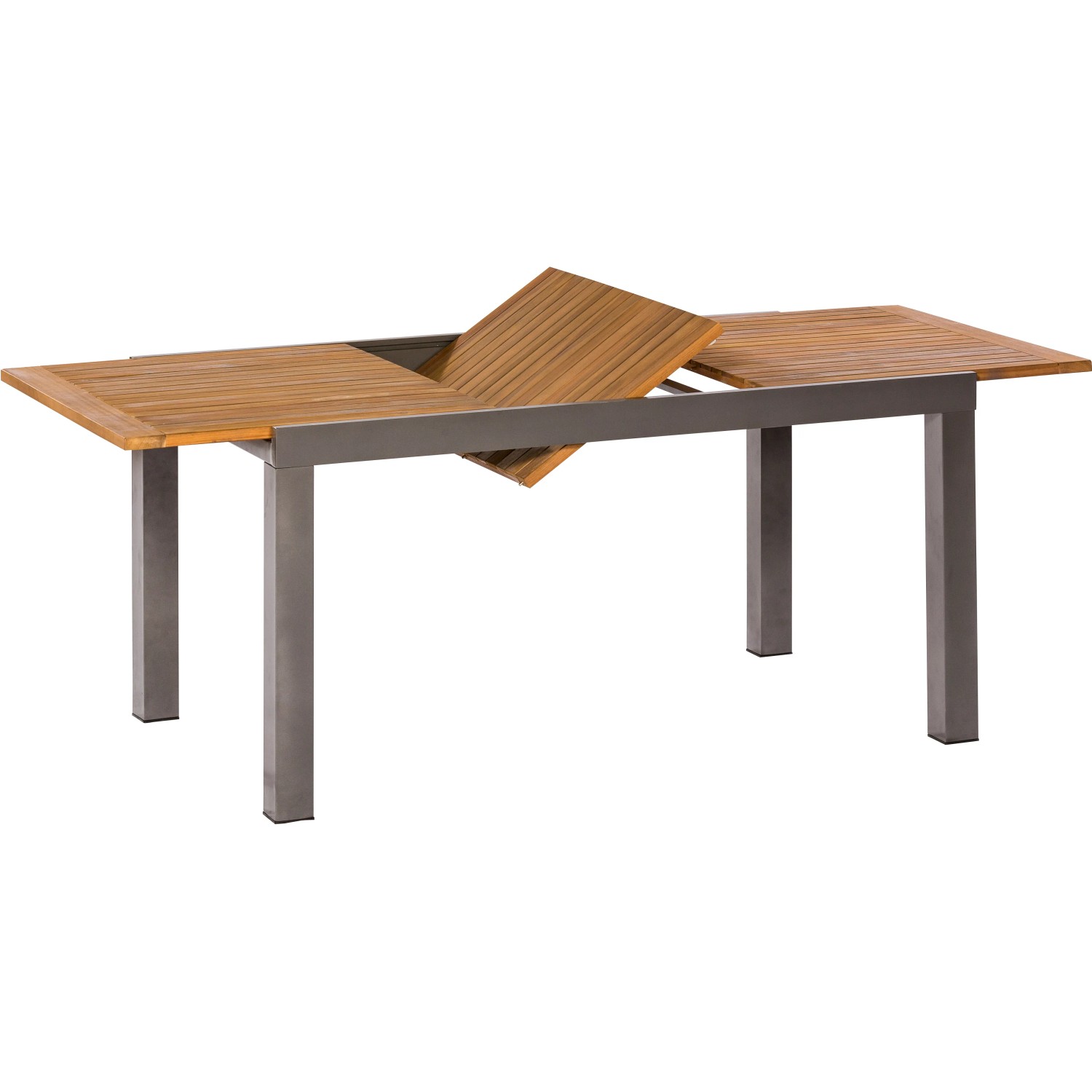 Merxx Gartentisch Santorin, ausziehbar, Akazie/Alu, Teil des 7-teiligen Gartenmöbel-Sets.