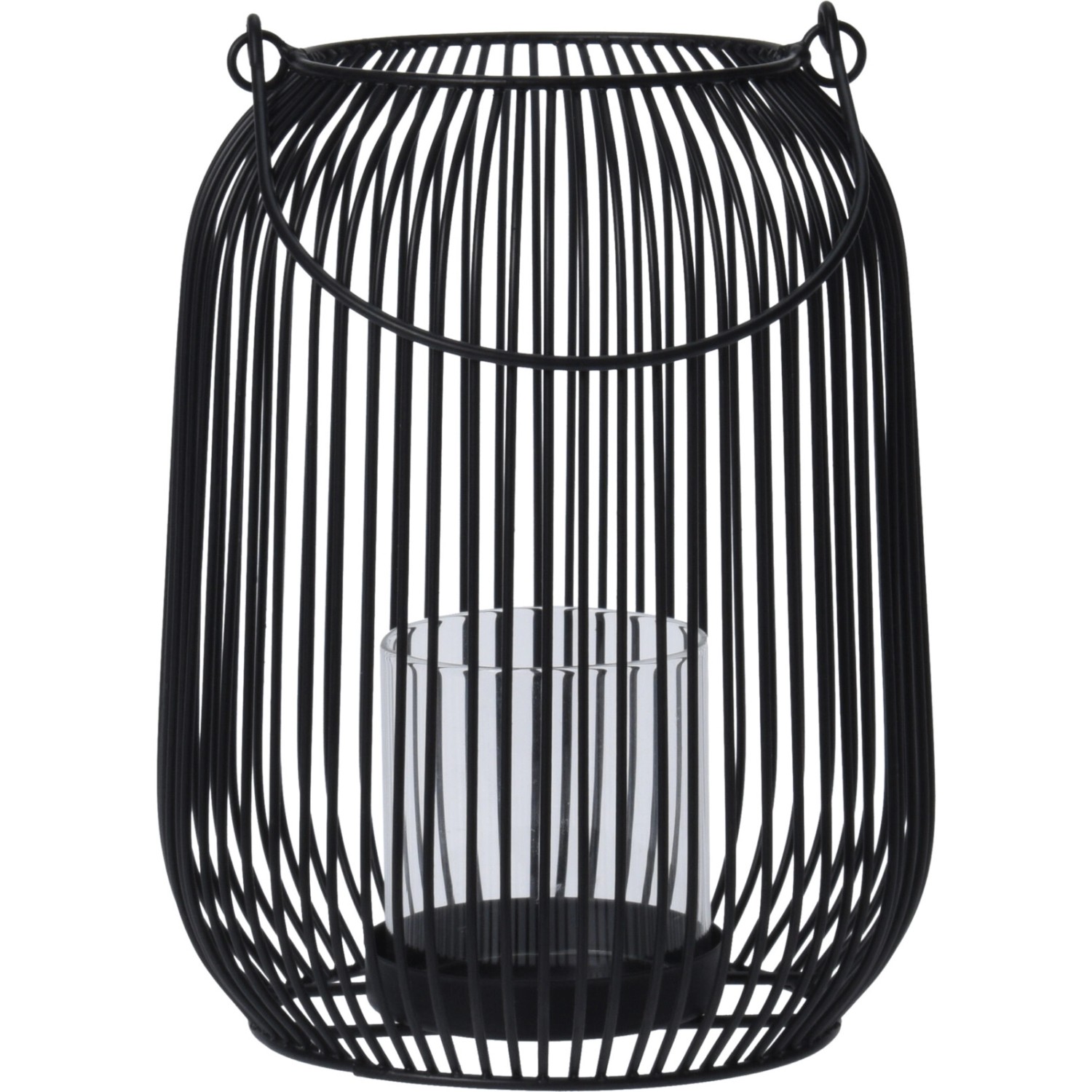 Laterne Metall Ø 17 cm x 22 cm Schwarz