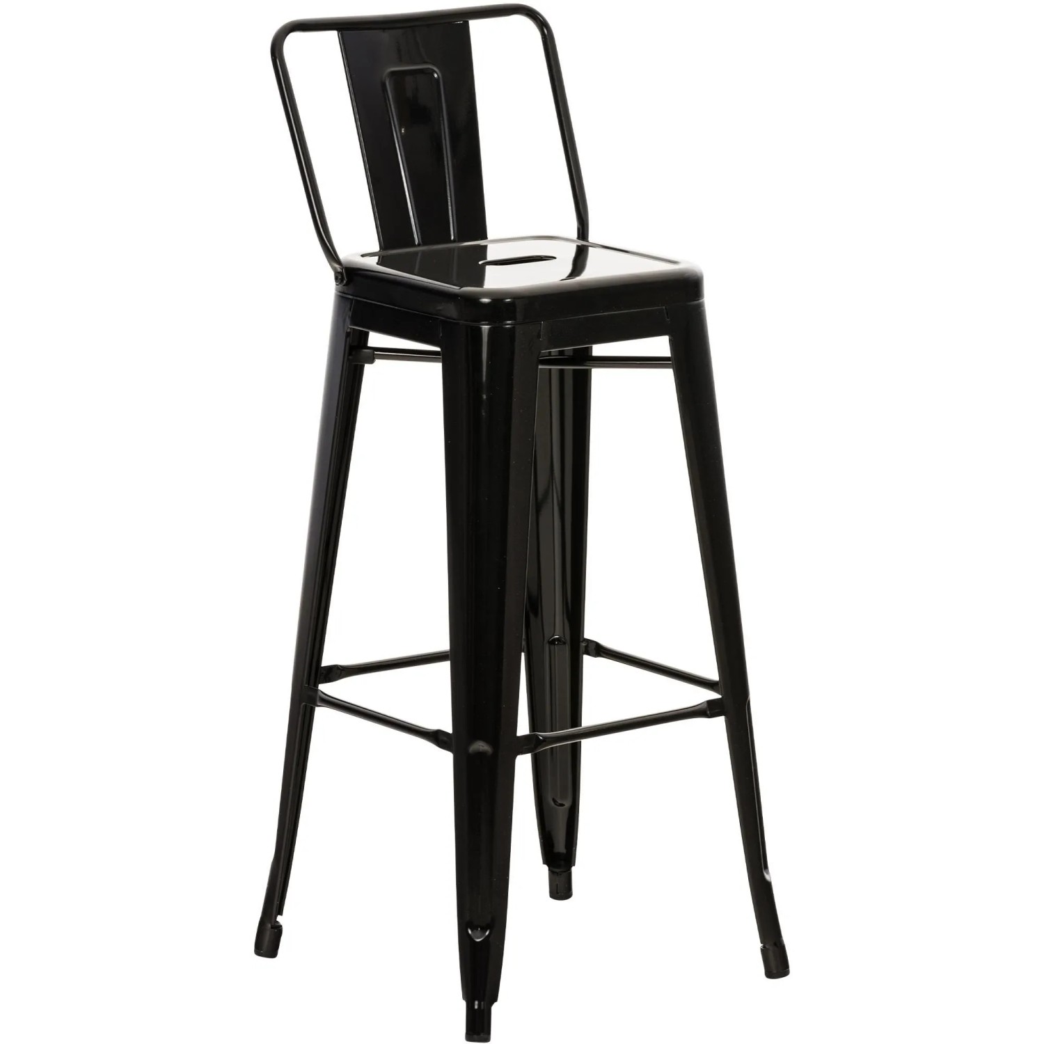 DELUKE Barhocker LEKEL Metall Schwarz 44x43x96cm Barstuhl Mit Lehne Tresenhocker Tresenstuhl