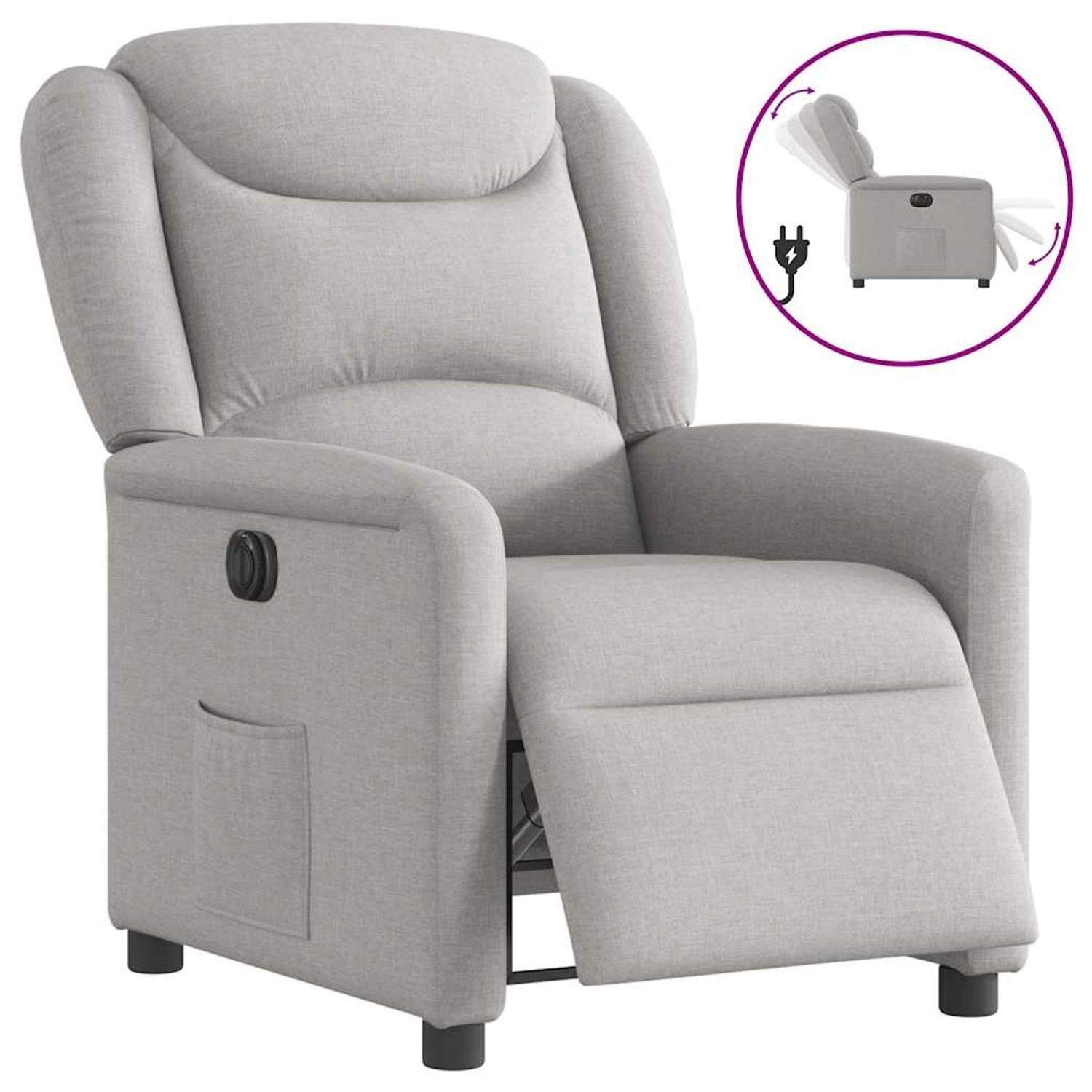 vidaXL Relaxsessel Elektrisch Wolkengrau Stoff 3303183 günstig online kaufen