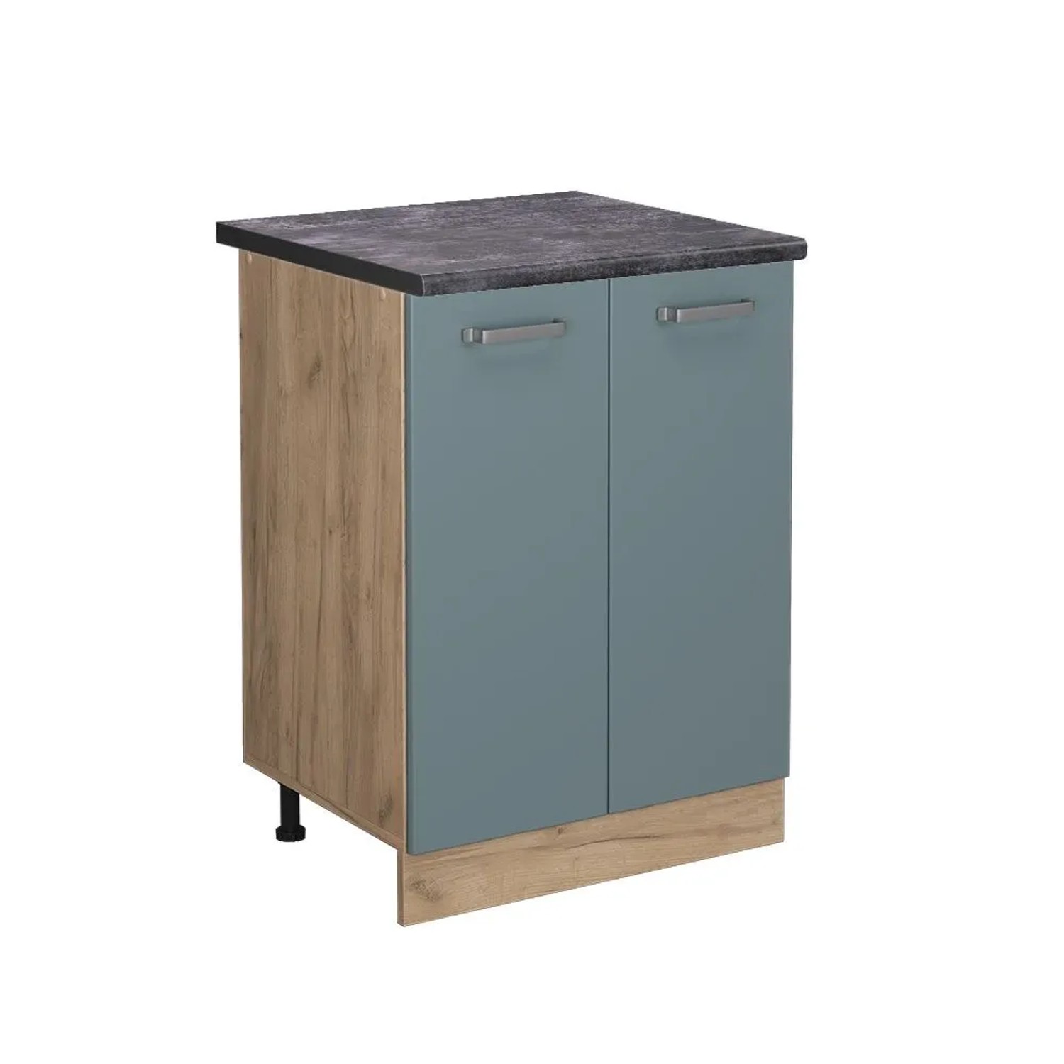 Vicco Küchenunterschrank R-Line Blau-Grau Goldkraft Eiche 60 cm AP Anthrazit