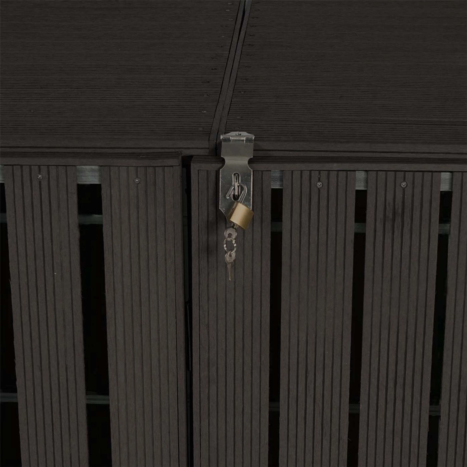 Anthrazitfarbene MCW Mülltonnenbox Erweiterung J28 mit Schloss.
