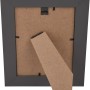 Rückseite des anthrazitfarbenen MDF-Bilderrahmens Malmo 13x18 cm mit Aufsteller.
