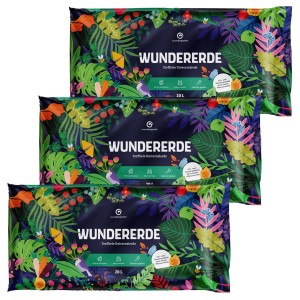 Drei Säcke Wundererde Blumenerde, torffreie Universalerde, je 20 Liter.