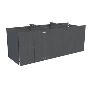 Palmako Geräteraum für Carport, dunkelgrau lackiert, mit Tür. Gartenhaus-Zubehör für mehr Stauraum.