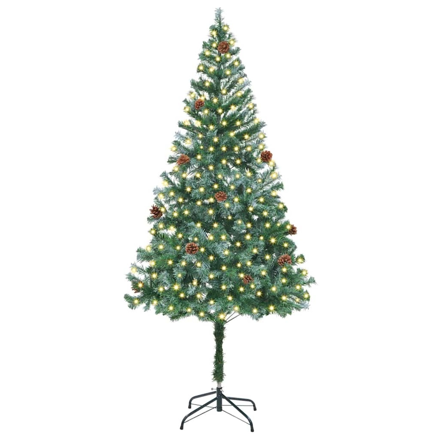 vidaXL Künstlicher Weihnachtsbaum Grün 180 cm PVC und Stahl 3396710
