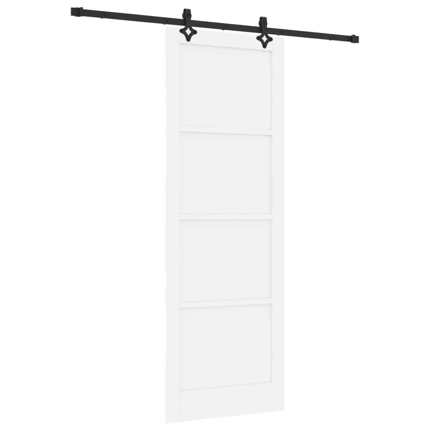 vidaXL Schiebetür Weiß und Schwarz 83 x 232 cm Massives Kiefernholz 3445518