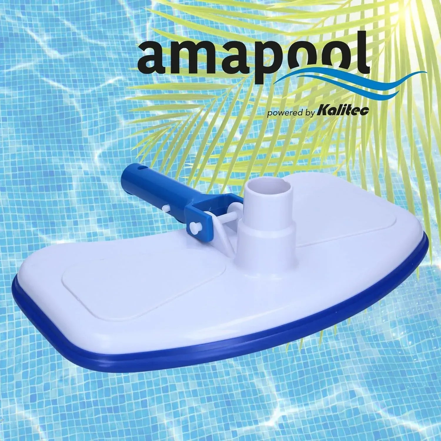 Amapool Pool-Bodensauger, schwere Ausführung, blau/weiß, für Aufstellpools.