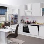 Weiße Flex-Well Classic Küchenzeile Wito 280 cm mit E-Geräten und Spüle.