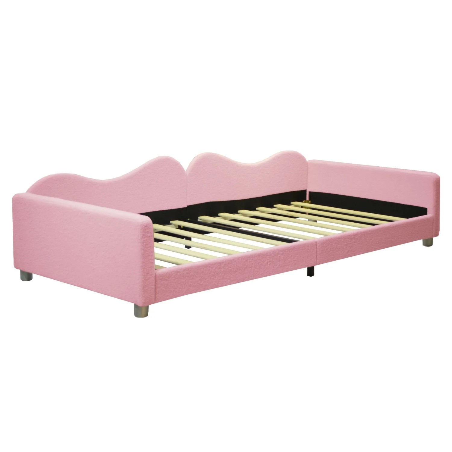 okwish Polsterbett 90×200 Kinderbett mit Rückenlehne und Armlehnen ohne Matratze