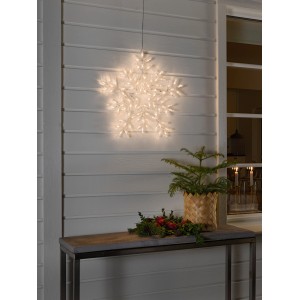 Konstsmide LED Acryl Schneeflocke mit 90 warmweißen LEDs für Innen und Außen.