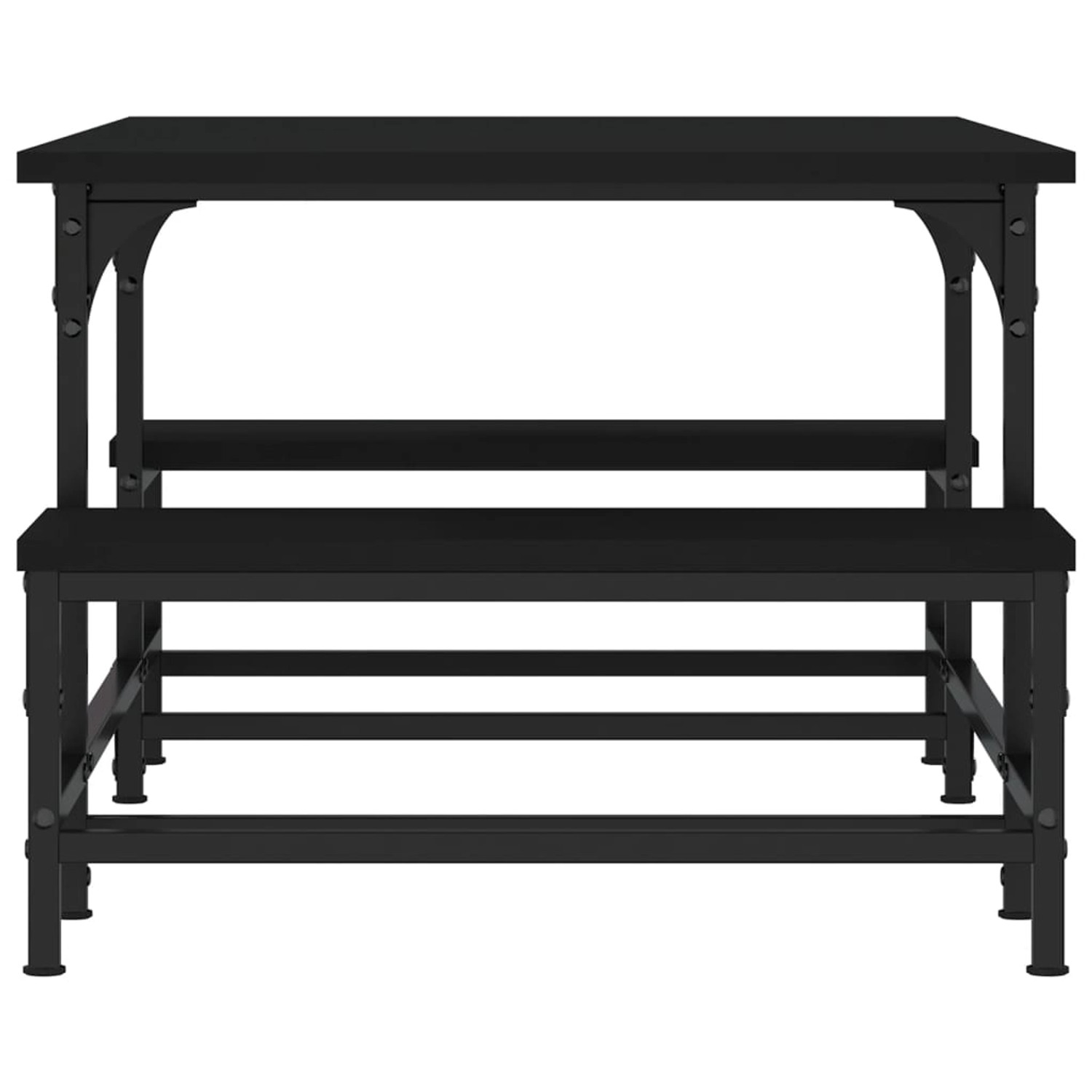 Schwarzer vidaXL Couchtisch (100x50,5x40 cm) aus Holzwerkstoff und Metallgestell.