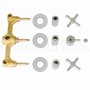 PaulGurkes Nostalgie Duschset Unterputz: Messing-Mischbatterie, Rosetten und Griffe.