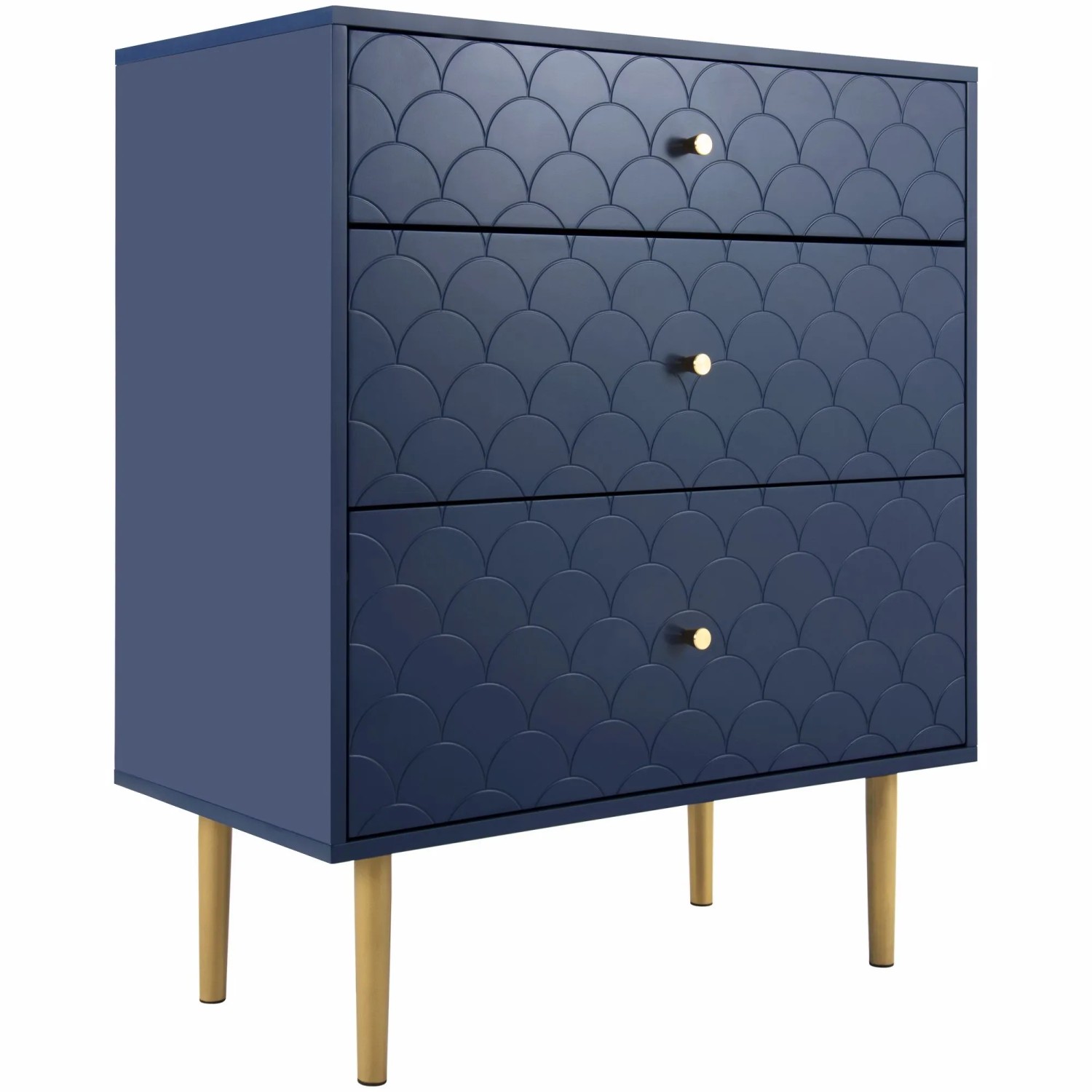 okwish Kommode mit Schubladen Schlafzimmer Wohnzimmer 89x75x40cm Marineblau