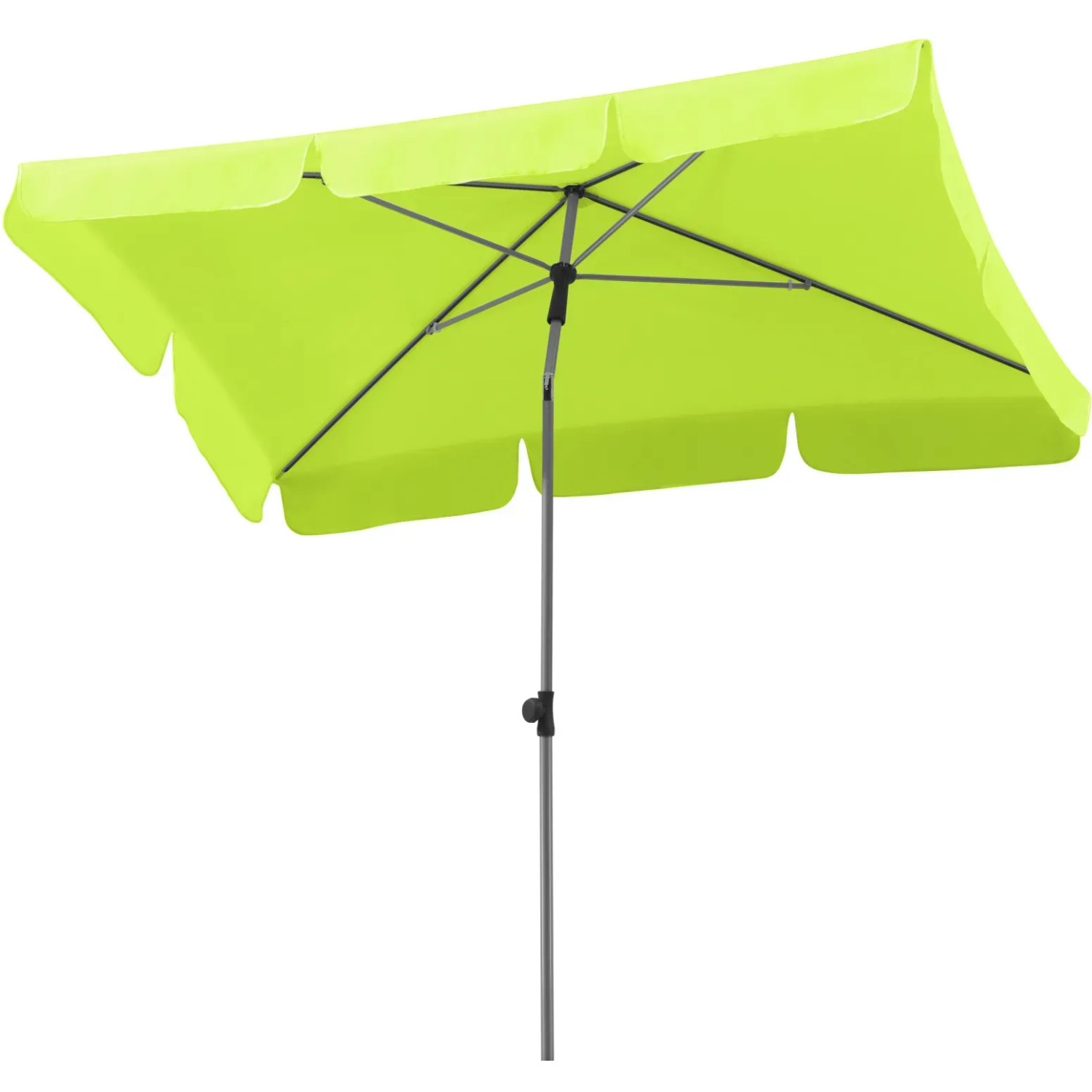 Apfelgrüner Schneider Balkonschirm Locarno, 180x120 cm, mit Knickfunktion für optimalen Sonnenschutz.