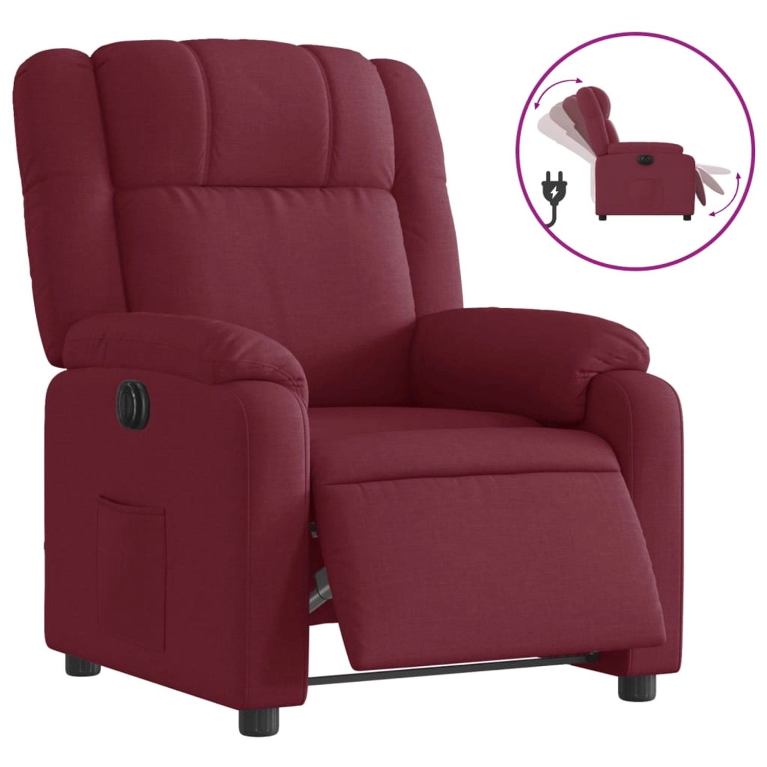 vidaXL Relaxsessel Elektrisch Weinrot Stoff 3205181 günstig online kaufen