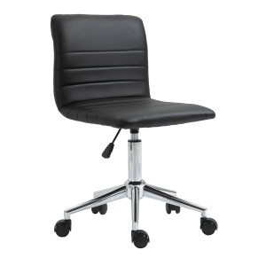 Schwarzer Svita Linus Kinder Drehstuhl mit Kunstlederbezug und Rollen.