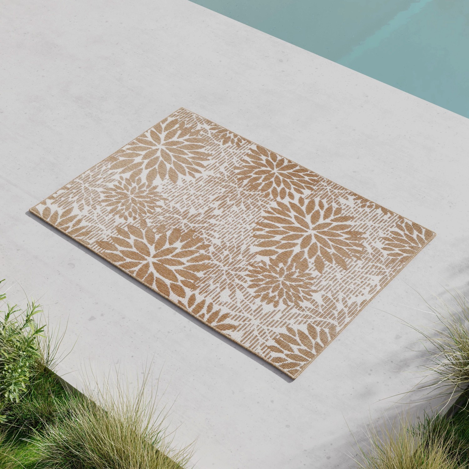 Bessagi Garden Outdoorteppich Noura Beige/Weiß ca. 160x230 cm
