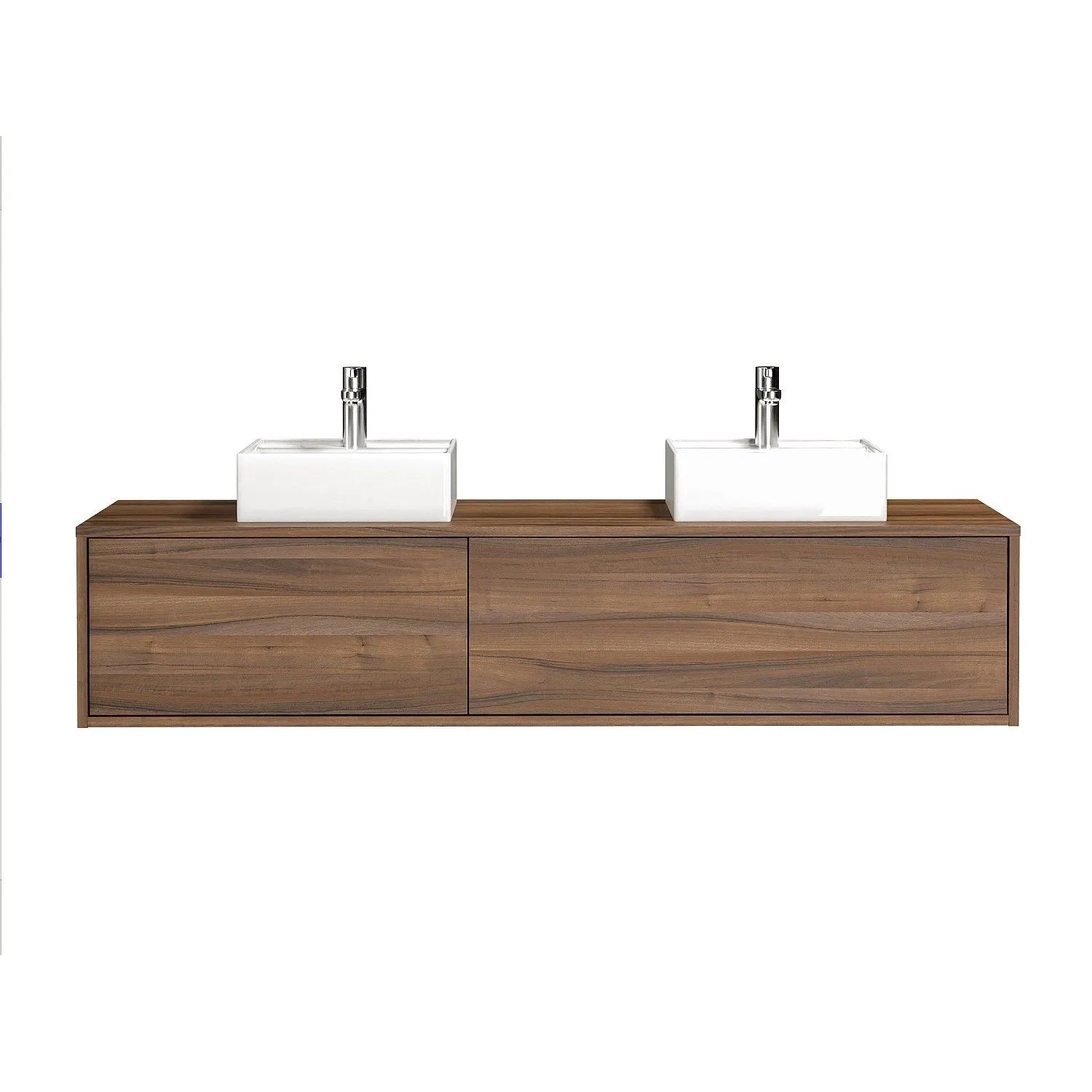 Vente-unique Doppelwaschtisch Isaure Naturfarben Dunkel 150 cm