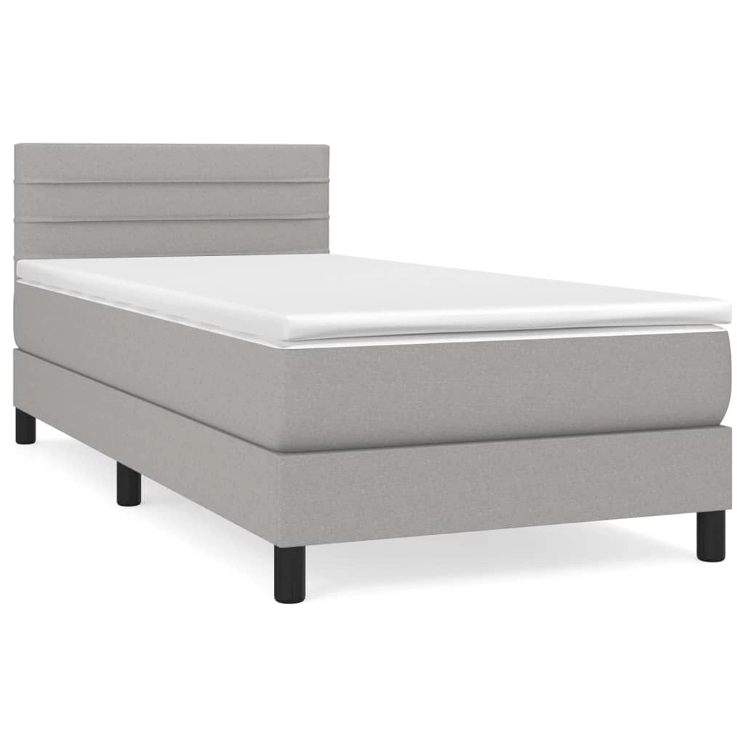 vidaXL Boxspringbett mit Matratze Hellgrau 90x190 cm Stoff1467903 günstig online kaufen