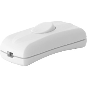 Weißer Schnurzwischenschalter 2A für Lampeninstallationen im Innenbereich.