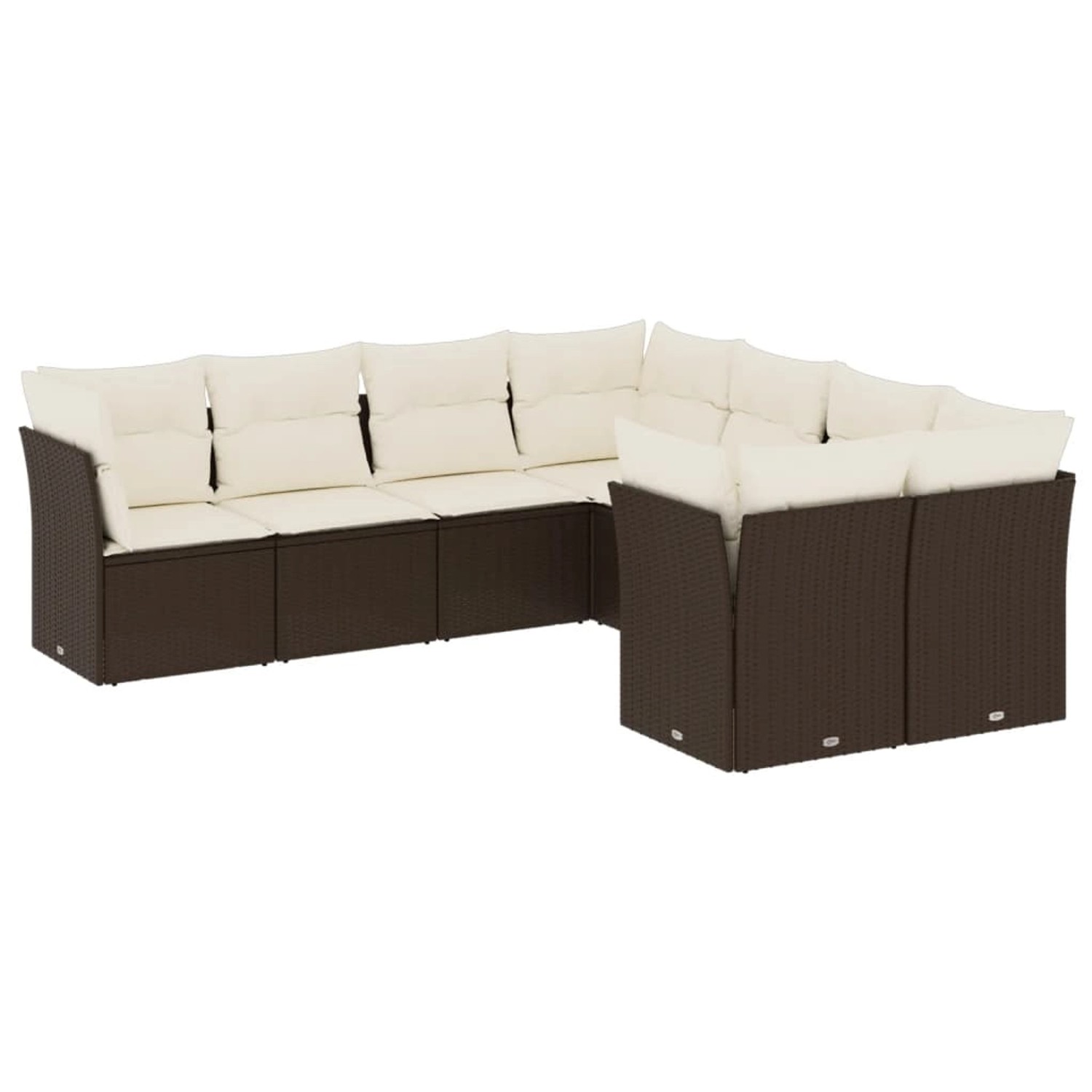 vidaXL 8-Tlg Garten-Sofagarnitur mit Kissen Braun Poly Rattan 3250432 günstig online kaufen