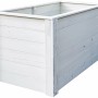 Cremeweißes Holz-Hochbeet, 150x76x79 cm, ideal für Gemüse und Kräuter im Garten.