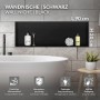 Schwarze LuxeBath Wandnische aus Edelstahl, 90x30x10 cm, mit Rahmen als Duschzubehör.