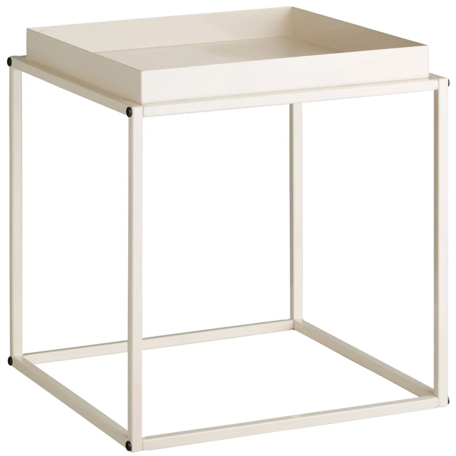 Tectake Beistelltisch Cambridge Stahl Mit Ablage In Tablettform  40 x 40 x 44 cm Creme