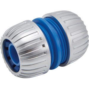 LUX Reparator 19 mm (3/4) für Gartenschläuche, silberfarben/blau.